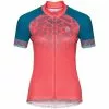 Odlo Stand-Up Collar S/S Full Zip Fujin Print W Dubarry/Crystal Teal