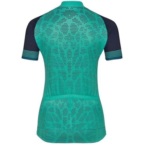 Odlo Stand-Up Collar S/S Full Zip Fujin Print W Dubarry/Crystal Teal - Image 4