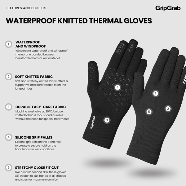 Gripgrab Waterproof Knitted Thermal Gloves - Image 2