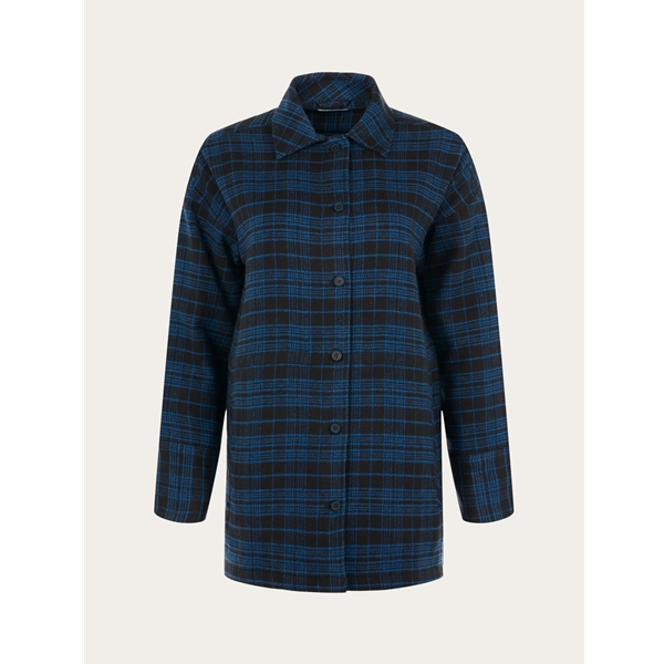Knowledgecotton Apparel Oversized Checked Cotton Button Overshirt