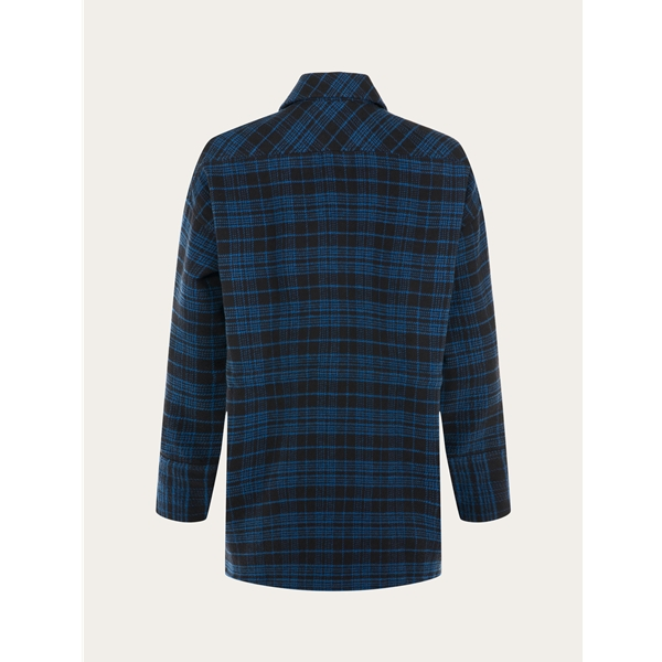 Knowledgecotton Apparel Oversized Checked Cotton Button Overshirt - Image 2