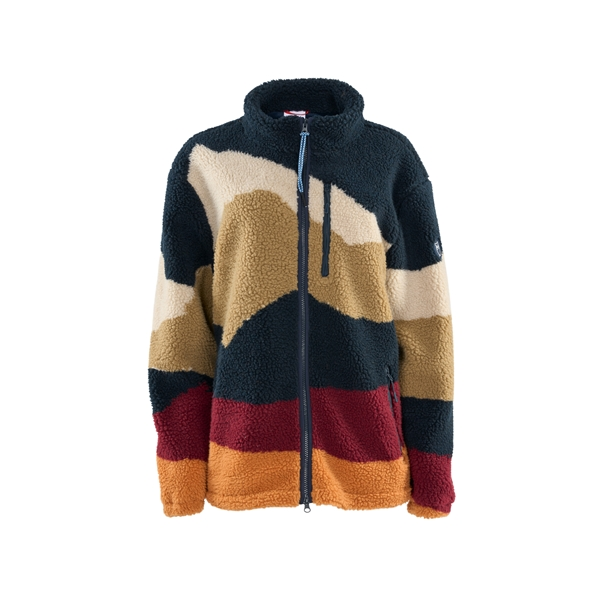 KnowledgeCotton Apparel Teddy Aop Oversized Zip - Grs/Vegan