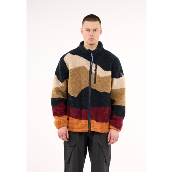 KnowledgeCotton Apparel Teddy Aop Oversized Zip - Grs/Vegan - Image 2