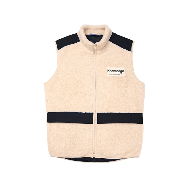 Knowledgecotton Apparel Teddy Fleece Hood Vest With Rib Stop - Grs/Vegan Peta - Image 2